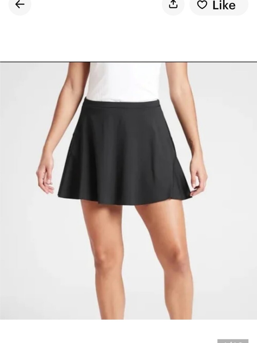 ATHLETA Match Point Pleated Medium Skort Black